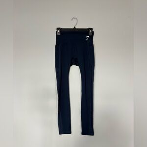 Gymshark Navy Blue Leggings With Mesh Sides & Side Pockets Yoga Active Running